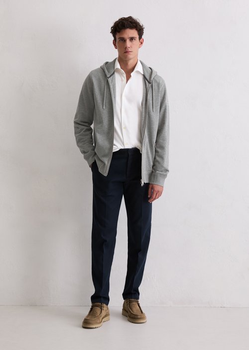 DfC hooded sweat jacket regular — Cloudy Grey Melange