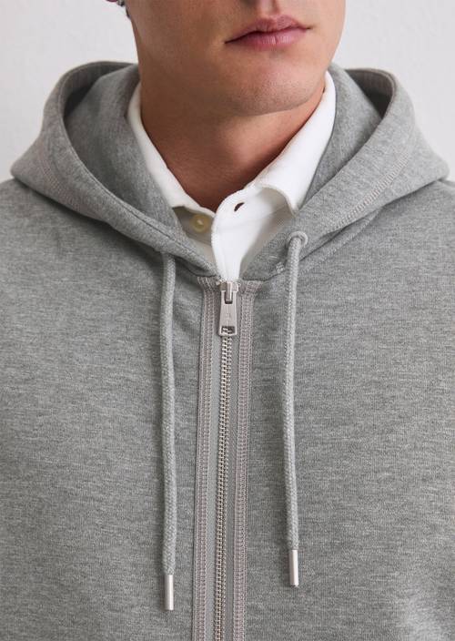 DfC hooded sweat jacket regular Cloudy Grey Melange in detail view