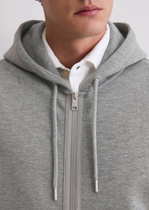 DfC hooded sweat jacket regular — Cloudy Grey Melange