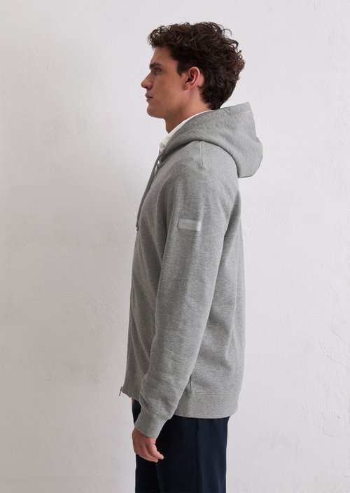 DfC hooded sweat jacket regular — Cloudy Grey Melange