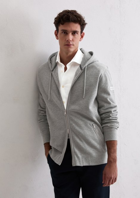 Marc O'Polo DfC Kapuzen-Sweatjacke regular, Herren, grau, Gr. 3xl, 100% Baumwolle
