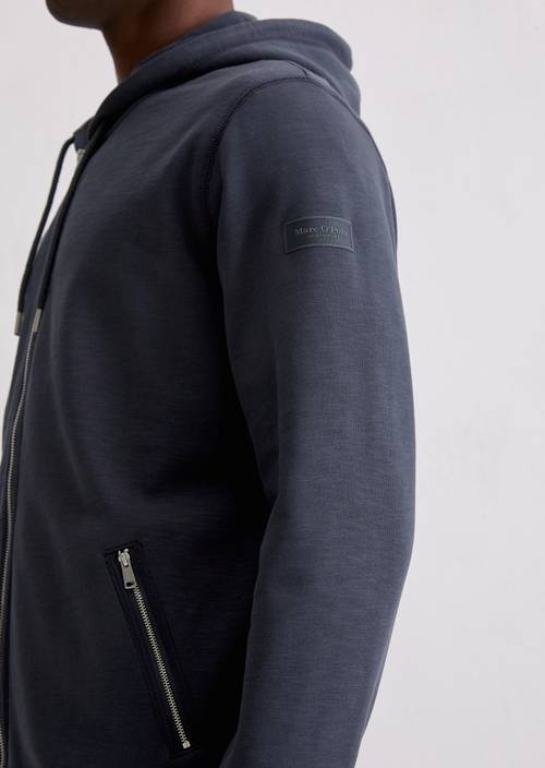 DfC hooded sweat jacket regular Dark Navy in detail view