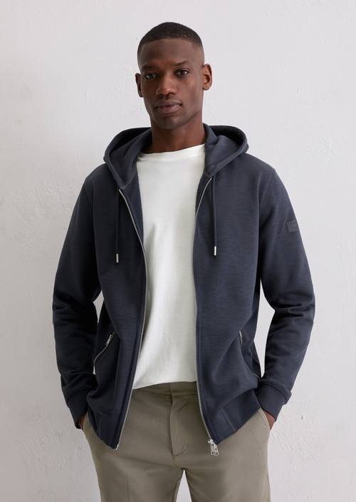 DfC hooded sweat jacket regular Dark Navy in front view