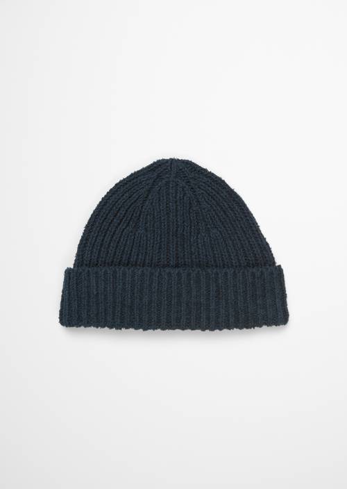 Bonnet tricoté en bouclette Dark Navy - Image du produit 1