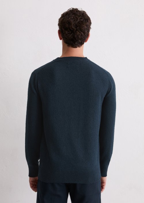 Bouclé sweater regular — Dark Navy