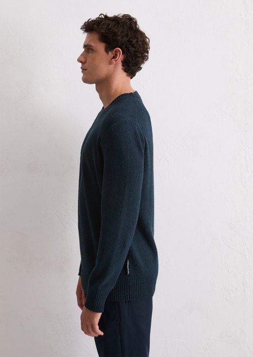 Bouclé sweater regular — Dark Navy