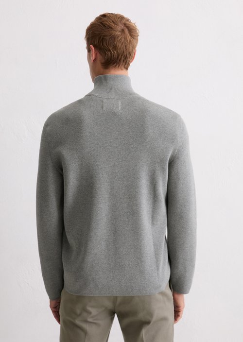 Zip cardigan regular — Cloudy Grey Melange