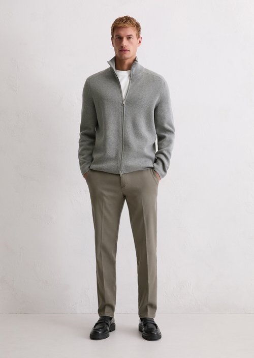 Zip cardigan regular — Cloudy Grey Melange