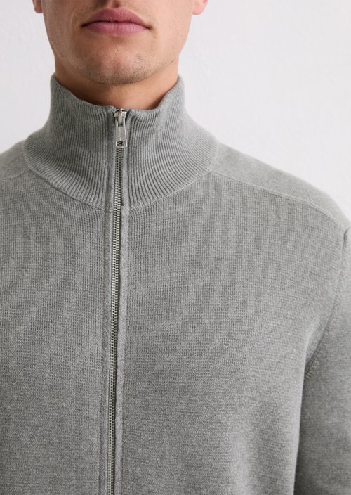 Zip cardigan regular — Cloudy Grey Melange