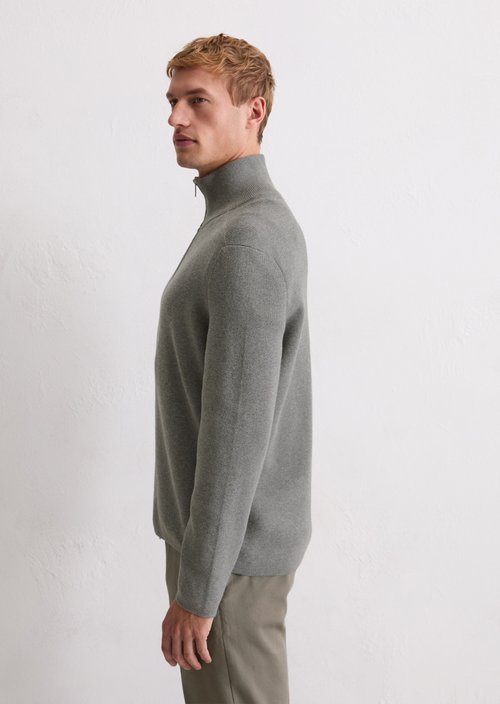 Zip cardigan regular — Cloudy Grey Melange
