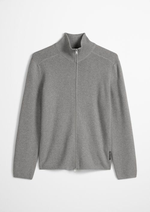 Zip cardigan regular — Cloudy Grey Melange