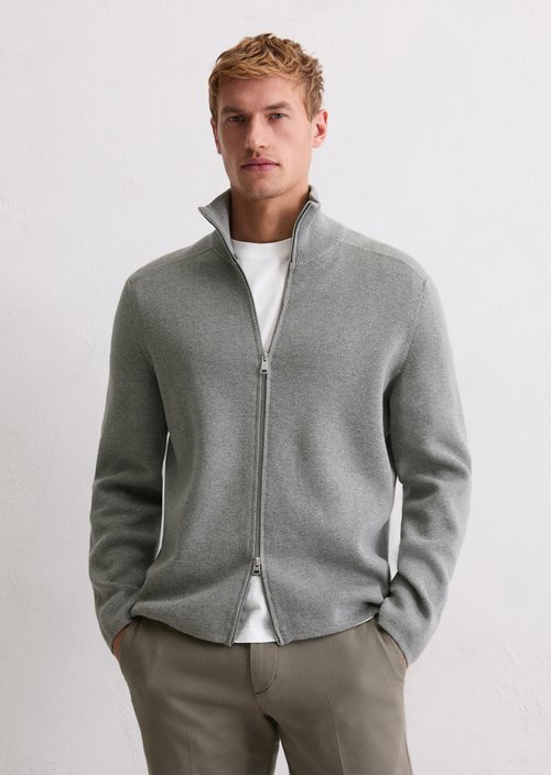 Zip cardigan regular — Cloudy Grey Melange