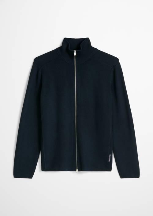 Cardigan zippé regular Dark Navy en vue isolée sans mannequin