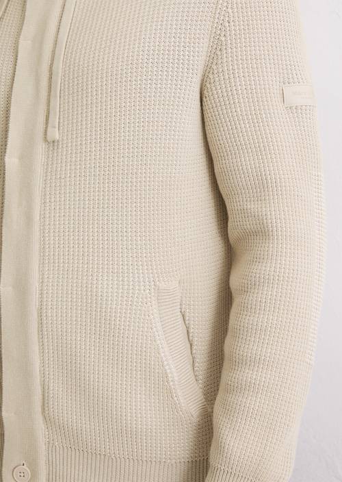 Kapuzen-Strickjacke regular Light Oat in Detailansicht