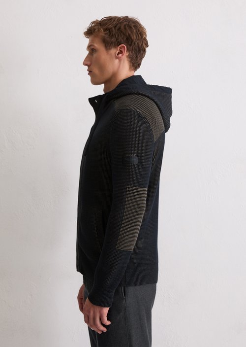 Hooded cardigan regular — Dark Navy