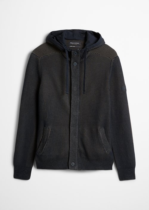 Hooded cardigan regular — Dark Navy