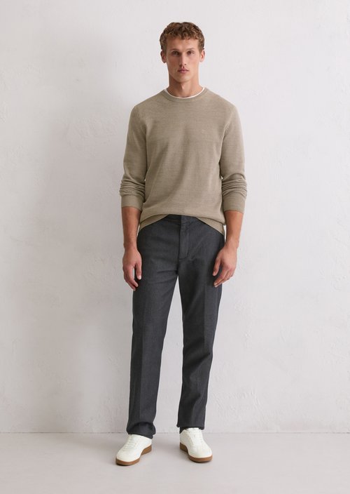 Sweater regular — Light Brown Melange
