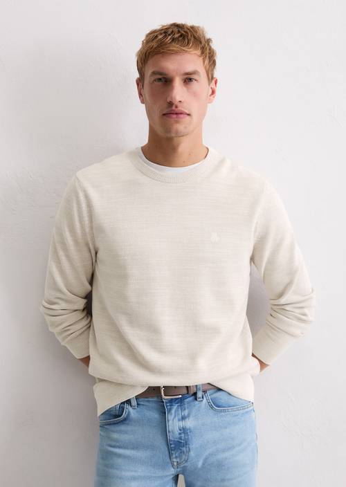 Pullover regular Light Beige Melange in Frontalansicht