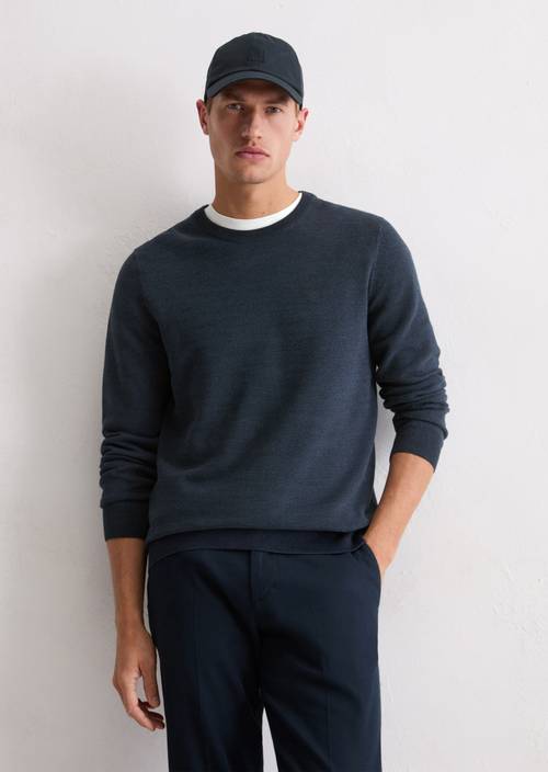 Pullover regular Dark Blue Melange in Frontalansicht