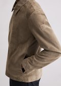 Leather jacket regular made from soft suede goatskin - brown