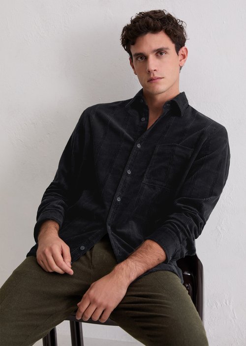 Corduroy shirt regular — Dark Navy