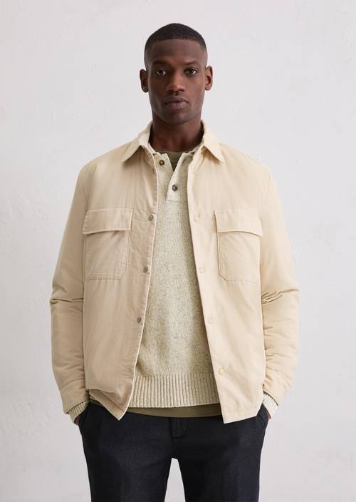 Corduroy overshirt Light Oat in front view