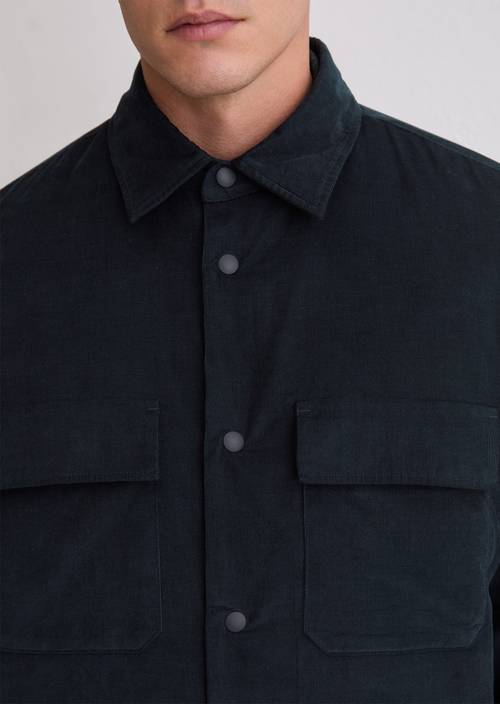 Corduroy overshirt Dark Navy in detail view
