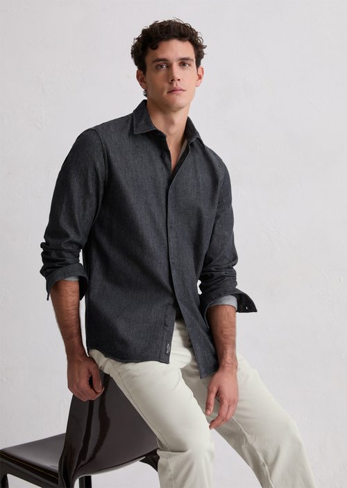 Denim shirt shaped — Dark Blue