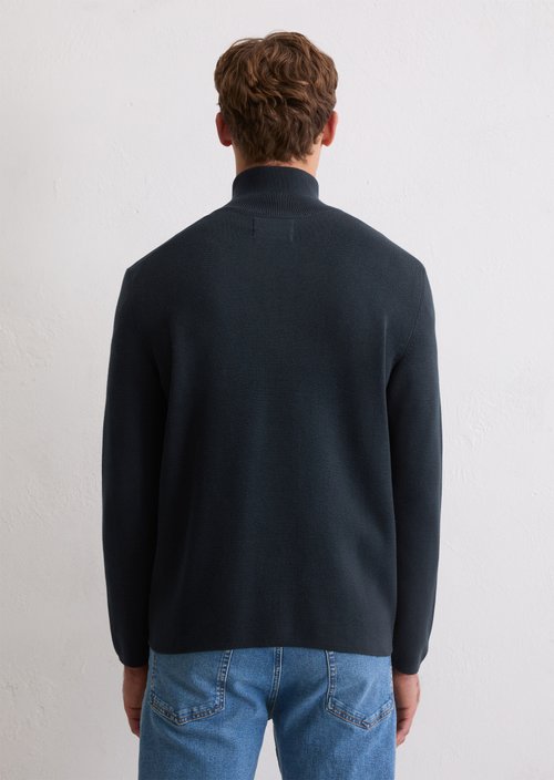 Zip cardigan regular — Dark Navy (alternate view)