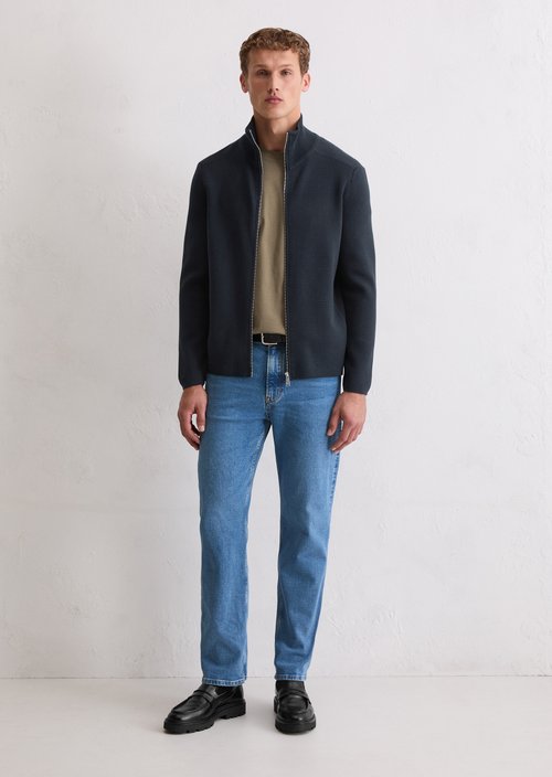 Zip cardigan regular — Dark Navy