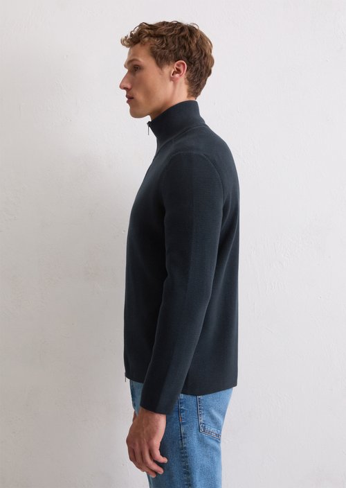 Zip cardigan regular — Dark Navy