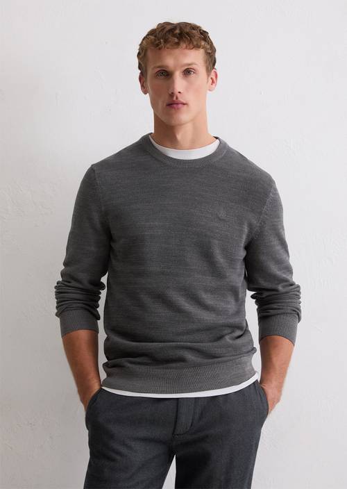 Sweater regular Dark Grey Melange in front view