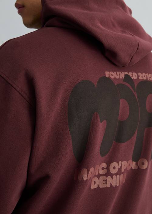 Hoodie relaxed Merlot Red en vue détaillée