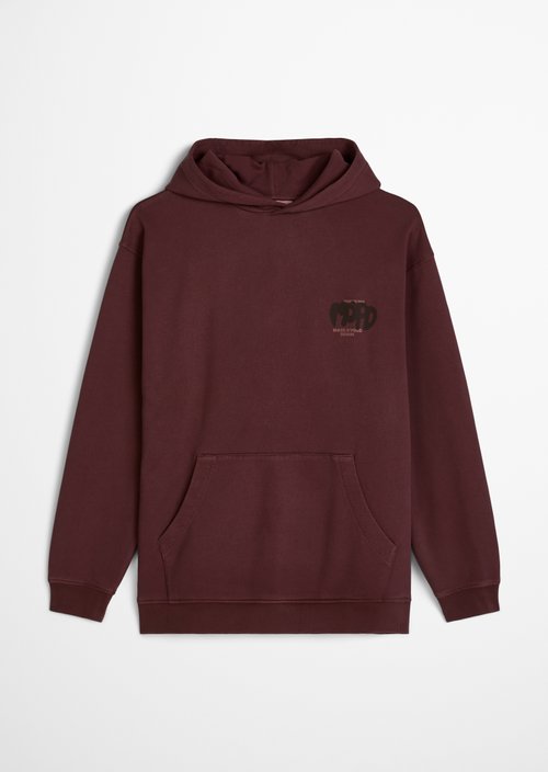 Hoodie relaxed — Merlot Red
