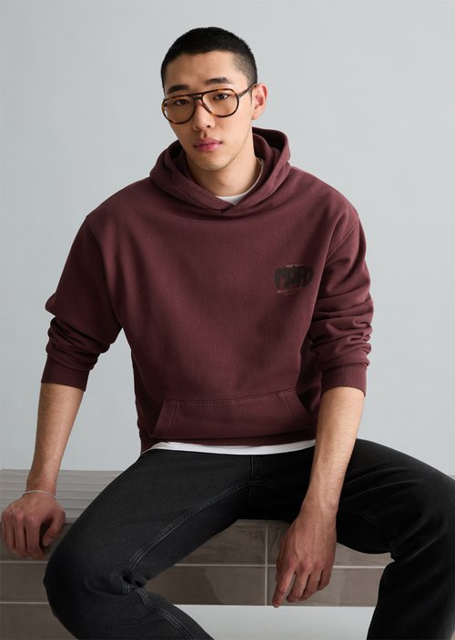 Hoodie relaxed — Merlot Red
