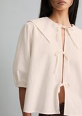 Short sleeve crinkle sailor blouse regular made from lightweight