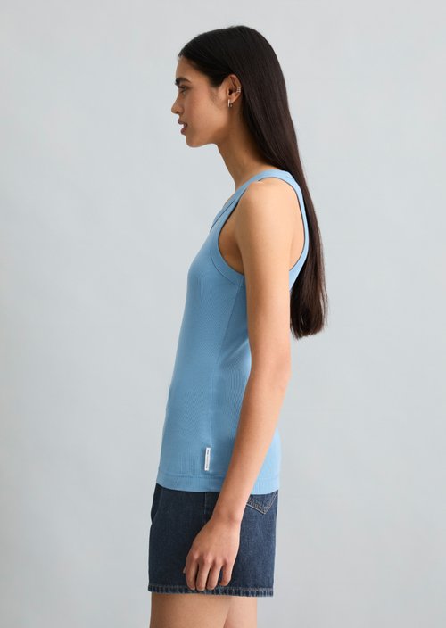 DfC ribbed tank top slim — Azure Sky