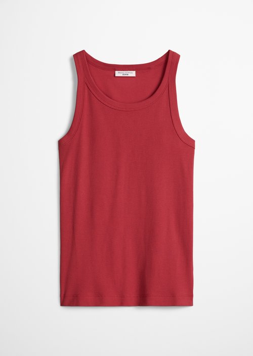 DfC ribbed tank top slim — Vivid Cherry