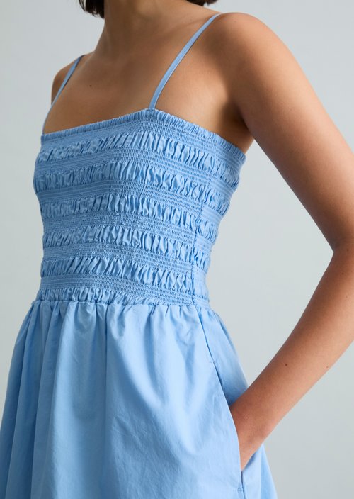 Smocked summer dress — Flaxflower Blue