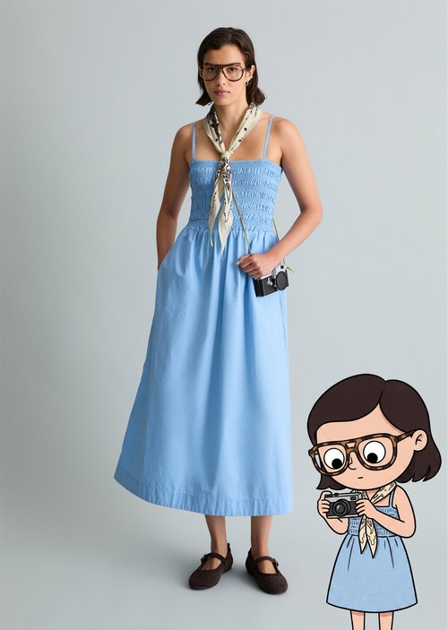 Smocked summer dress — Flaxflower Blue
