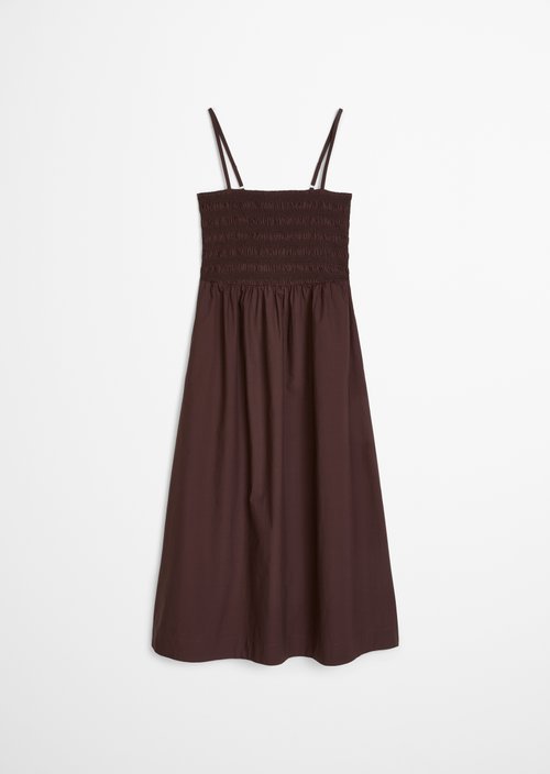 Smocked summer dress — Burnt Aubergine