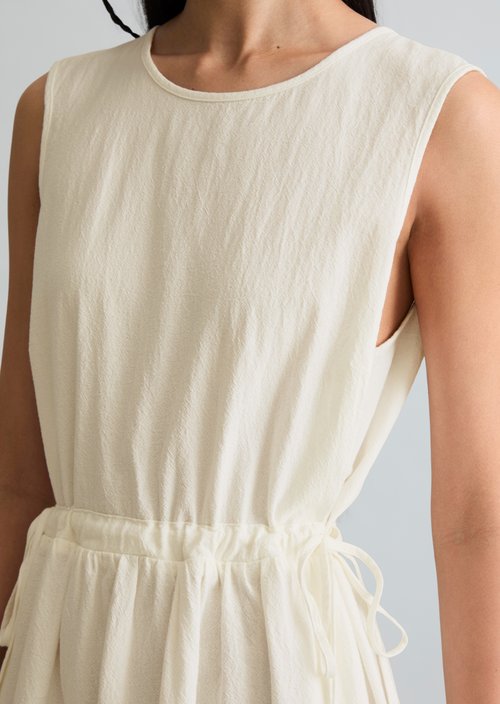 Crinkle tiered dress regular — Silky White