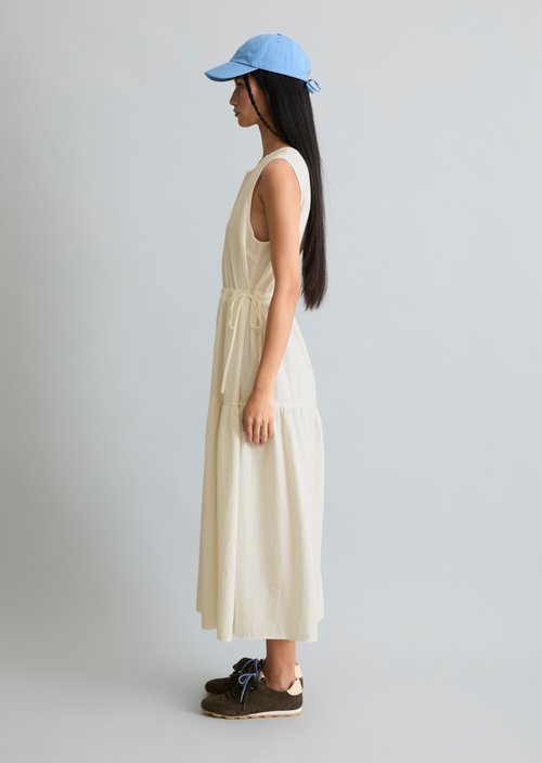 Crinkle tiered dress regular — Silky White