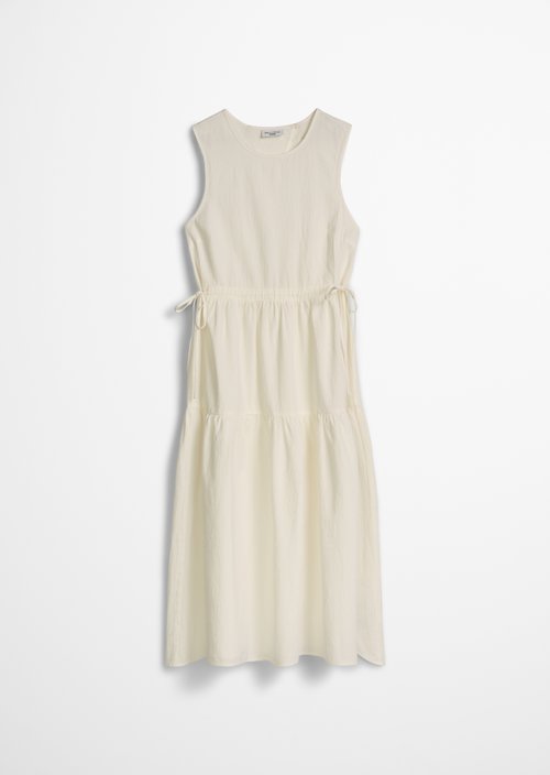 Crinkle tiered dress regular — Silky White