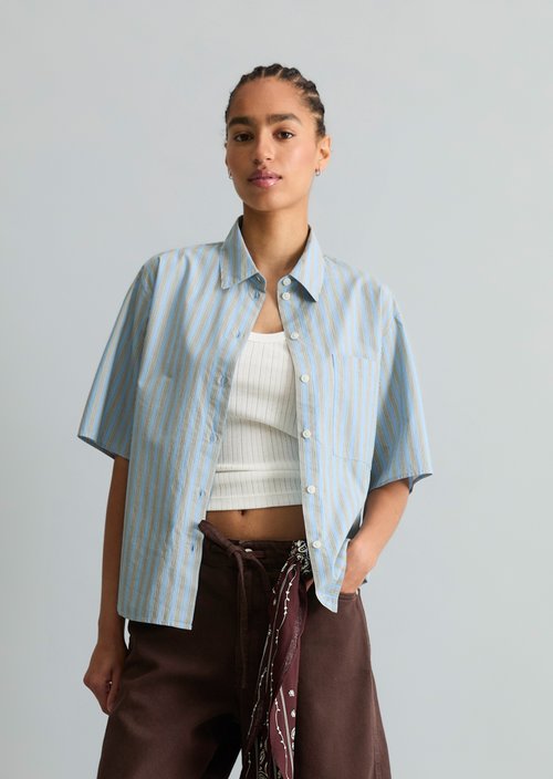 Regular striped blouse — Light Blue