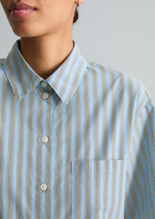 Regular striped blouse — Light Blue