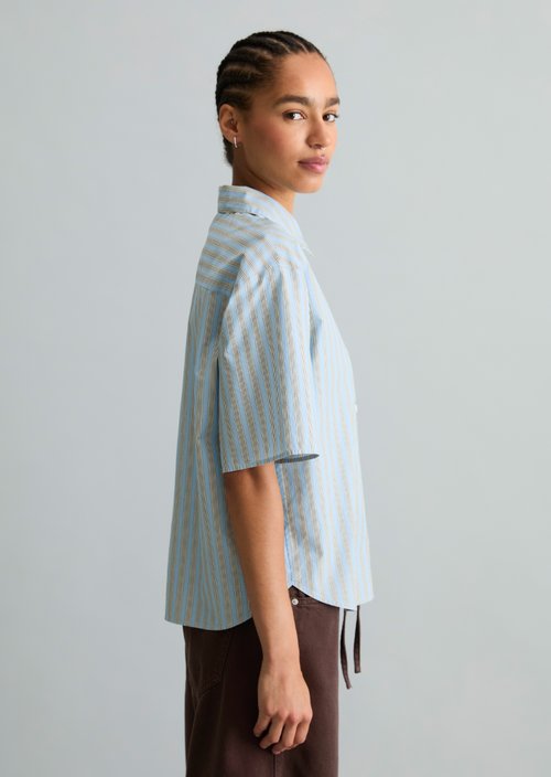Regular striped blouse — Light Blue