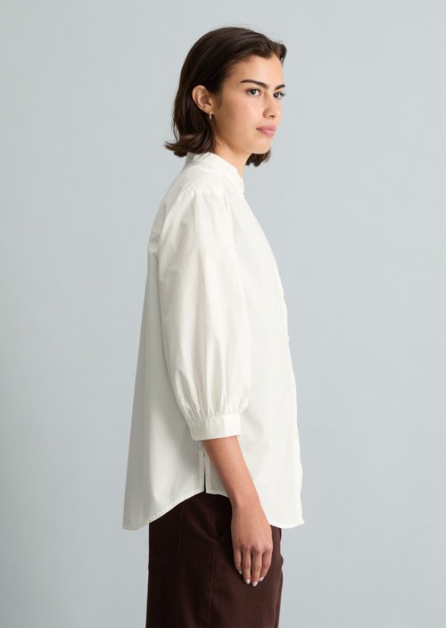 Relaxed blouse with ruffles — Silky White