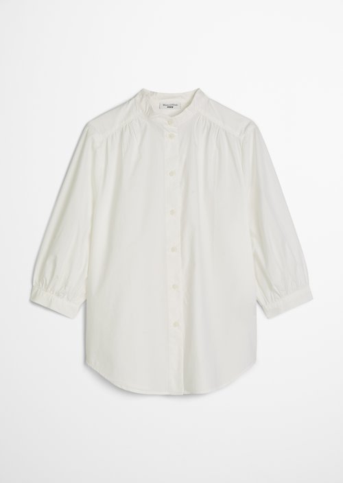 Relaxed blouse with ruffles — Silky White