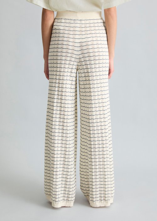 Knitted trousers wide — White